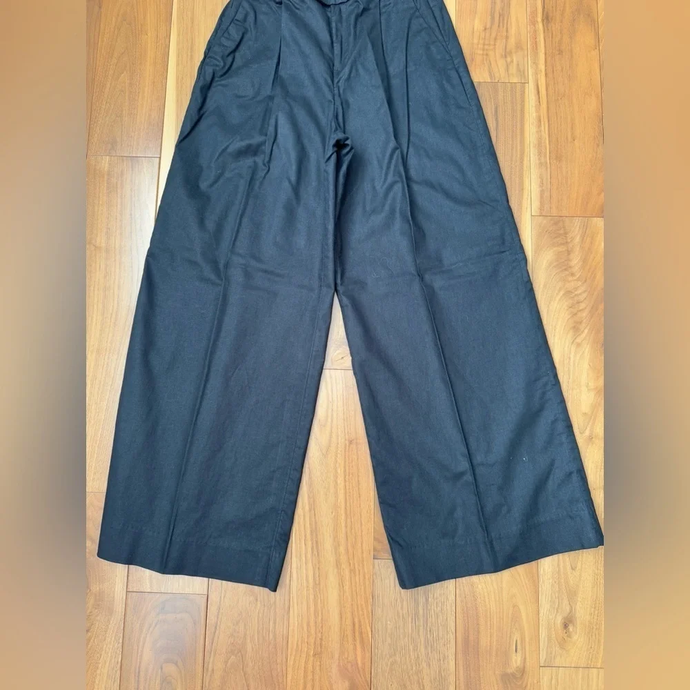 Banana Republic Linen-Blend Wide-Leg Pant Pleated - Black size 2
